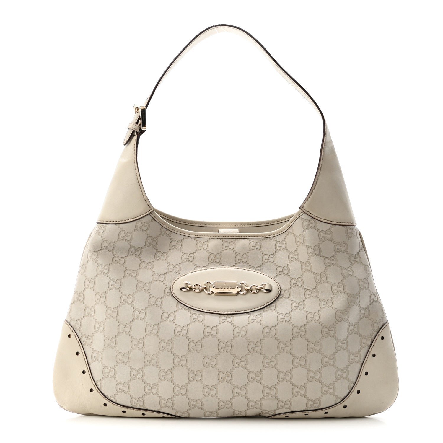 Gucci Guccissima Punch Hobo Off White