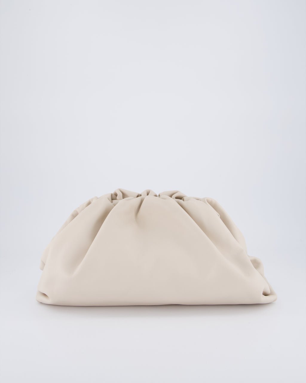 Bottega Veneta Cream Leather Clutch Bag