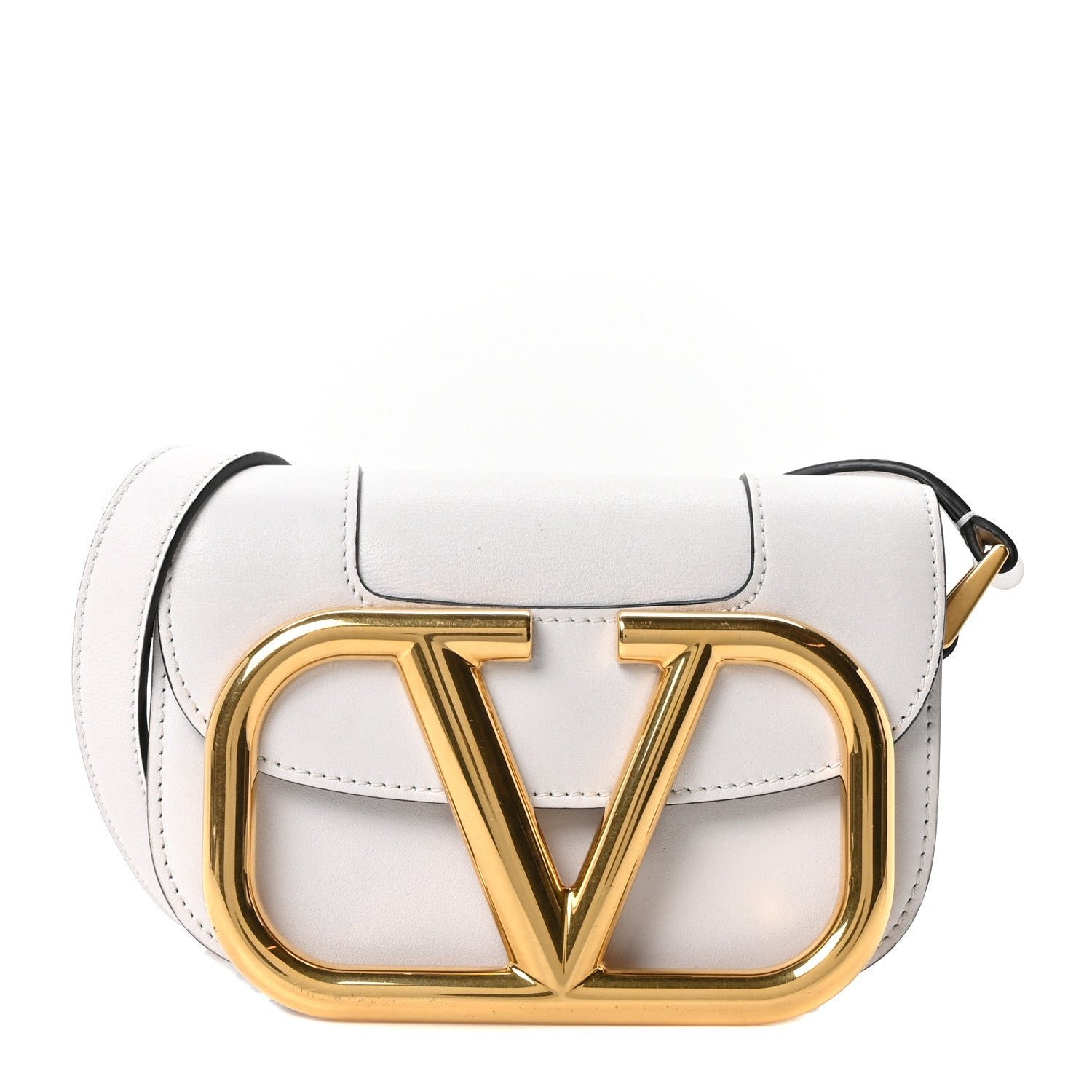Valentino Garavani Calfskin Small Supervee Crossbody Bag Optic White