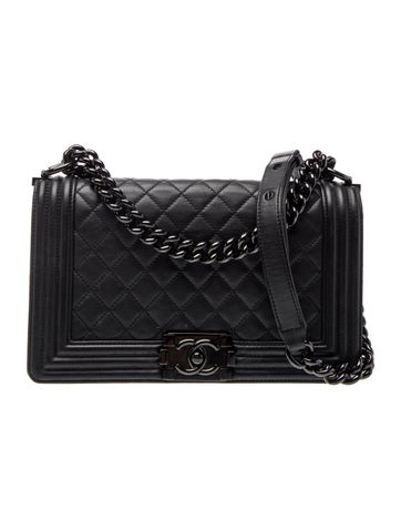 Quilted New Medium Boy Flap So Black