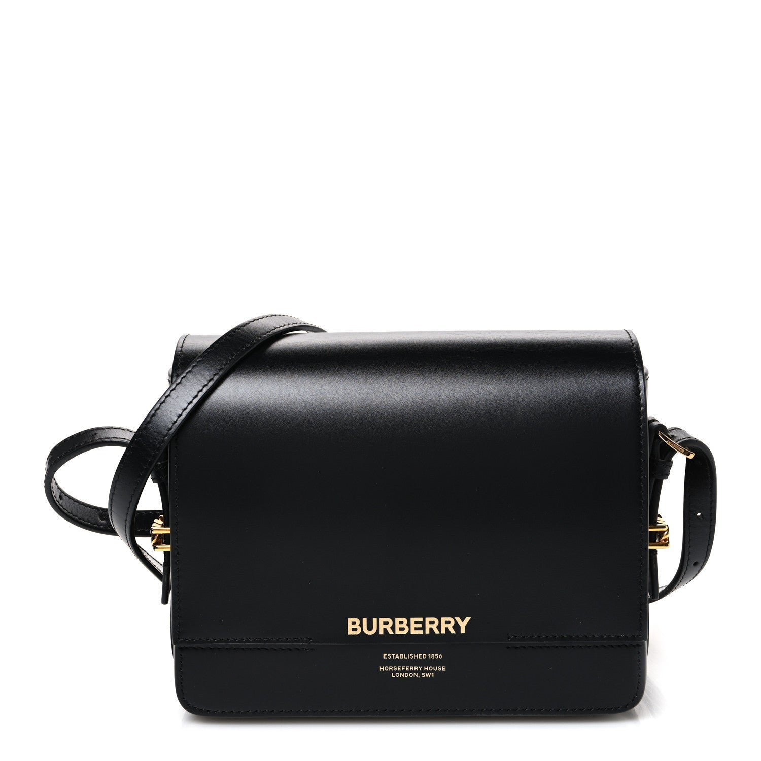 Burberry Smooth Calfskin Two Tone Small Grace Bag Black