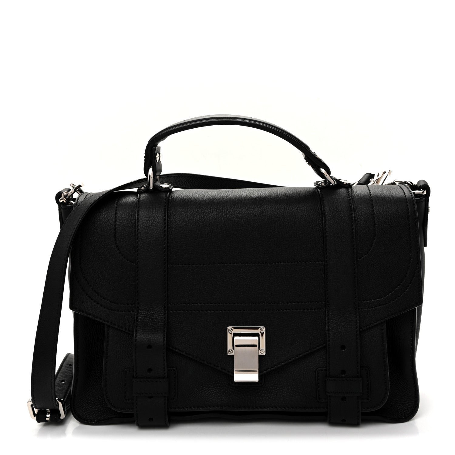 Proenza Schouler Soft Grainy Calfskin Medium PS1 Satchel Black