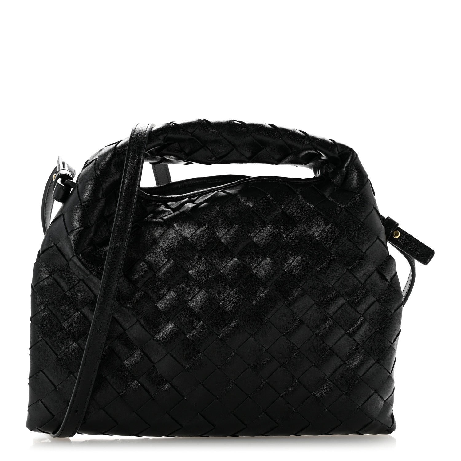 Bottega Veneta Calfskin Intrecciato Mini Hop Black