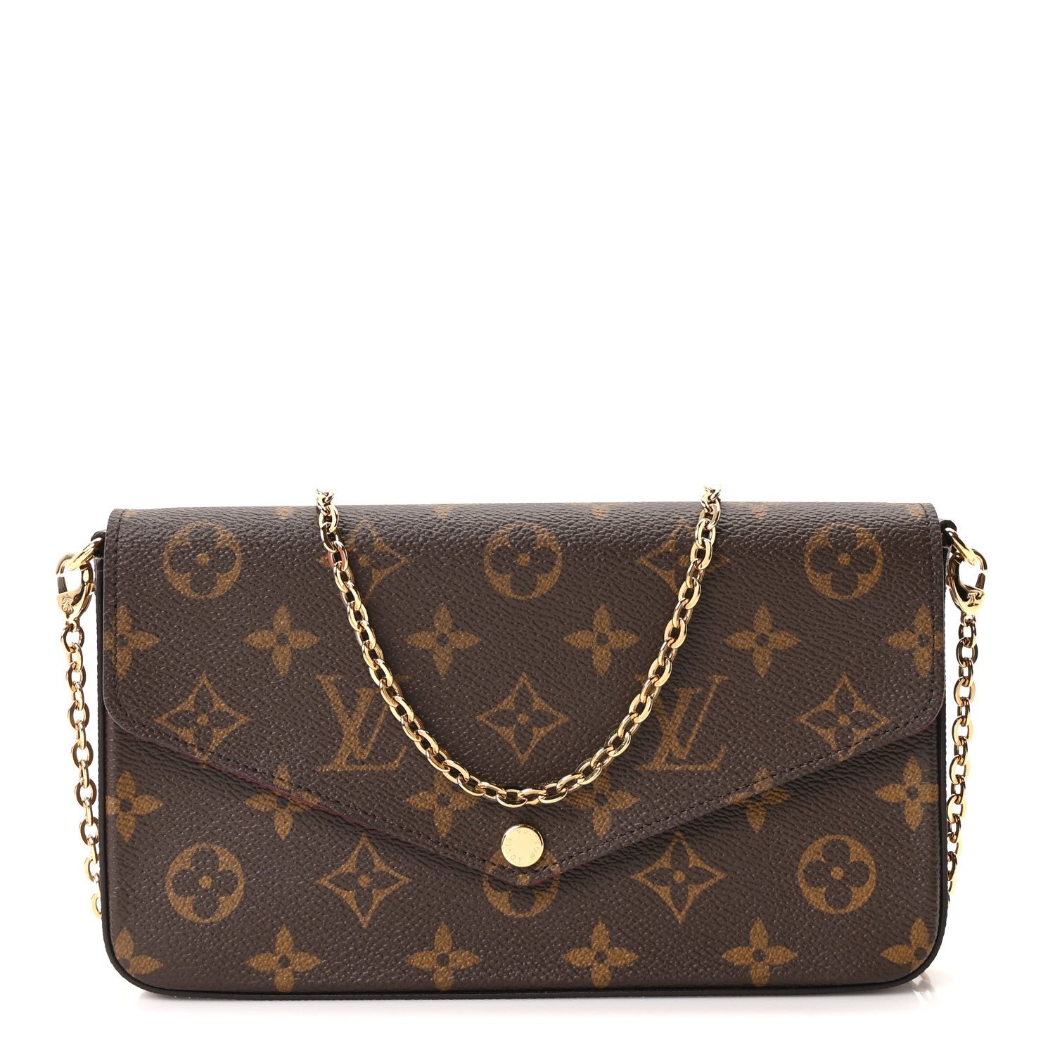 Monogram Pochette Felicie Chain Wallet Fuchsia