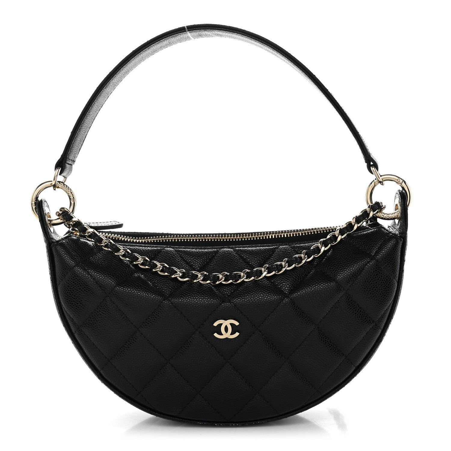 Chanel Caviar Quilted Other Shape With Chain Black