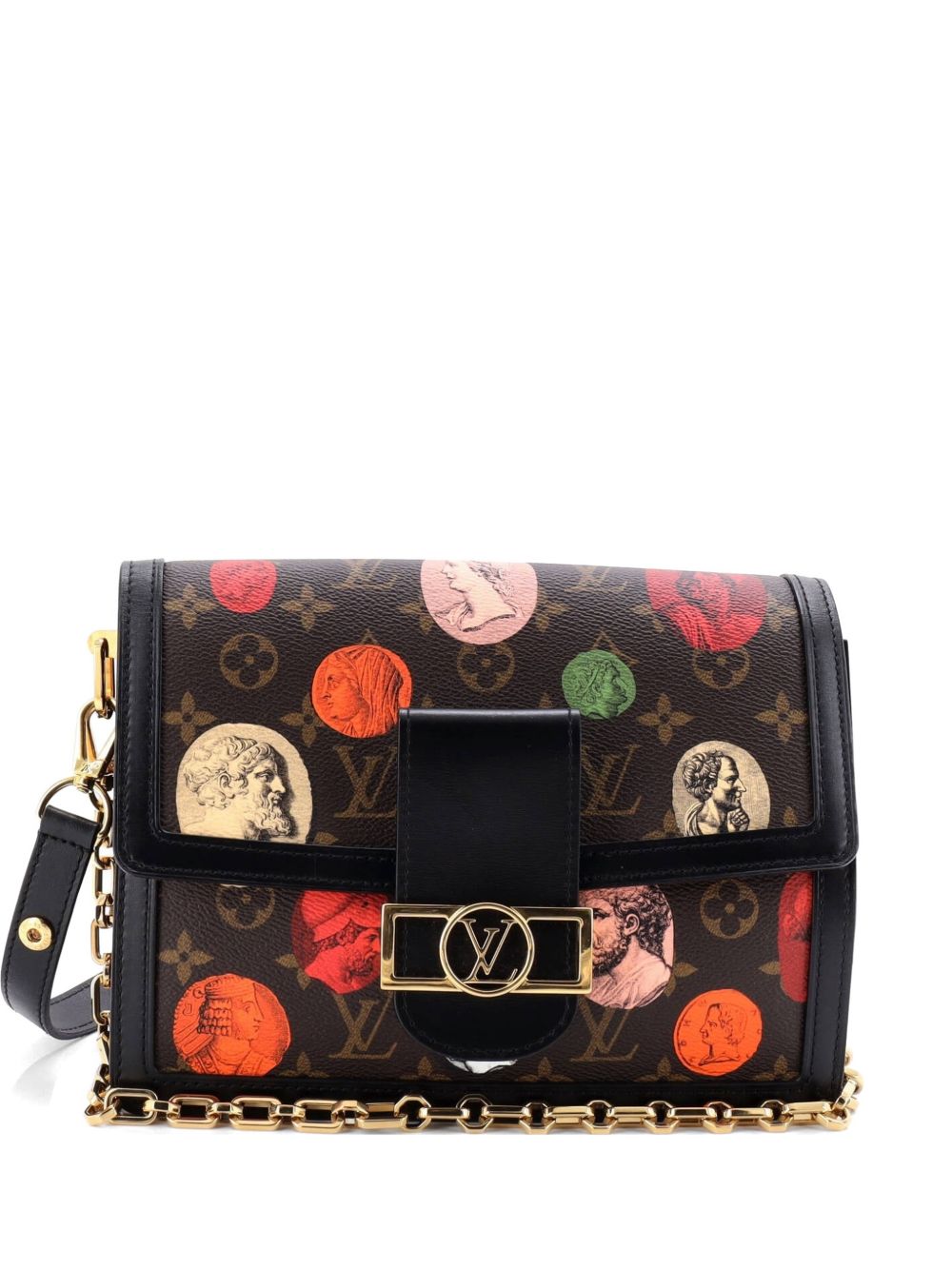 Dauphine Limited Edition Fornasetti Cameo Monogram Canvas MM shoulder bag