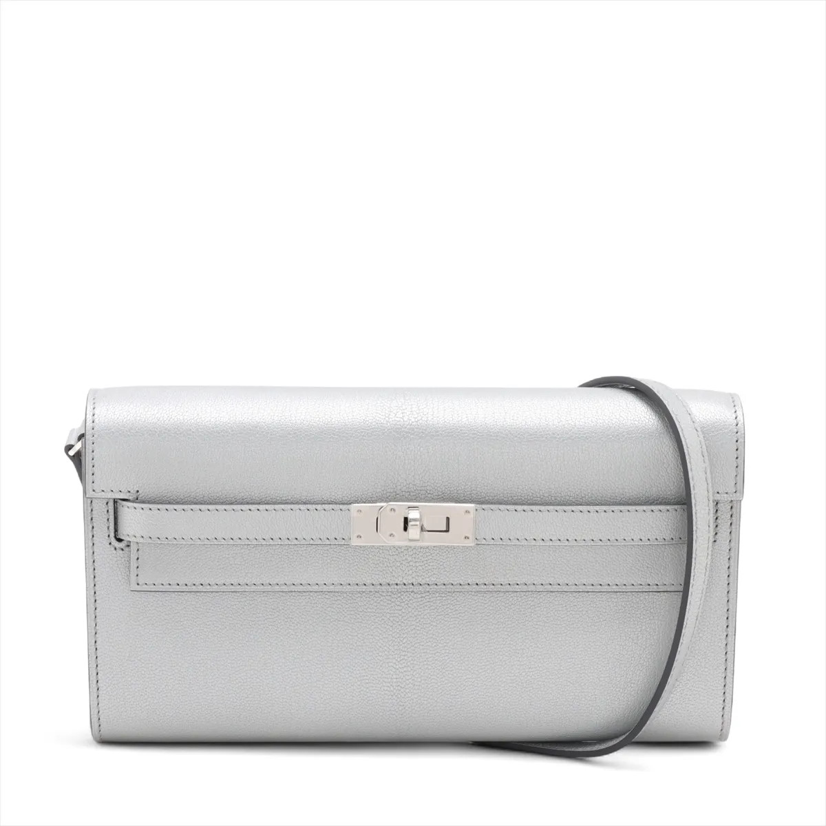 Hermès Kelly Wallet Togo Chèvre Shamukira Argent Silver Metal Fittings