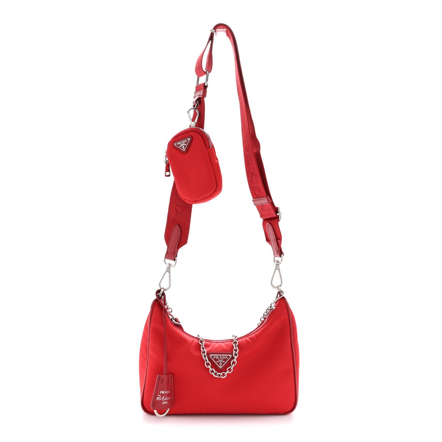 Prada Nylon Re-Edition 2005 Shoulder Bag Rosso