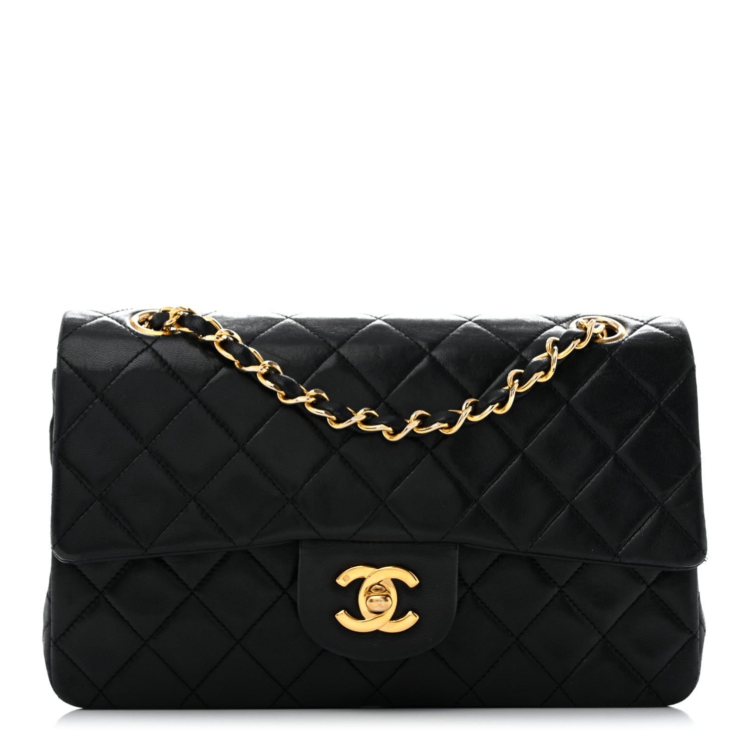 Chanel Lambskin Quilted Small Double Flap Black