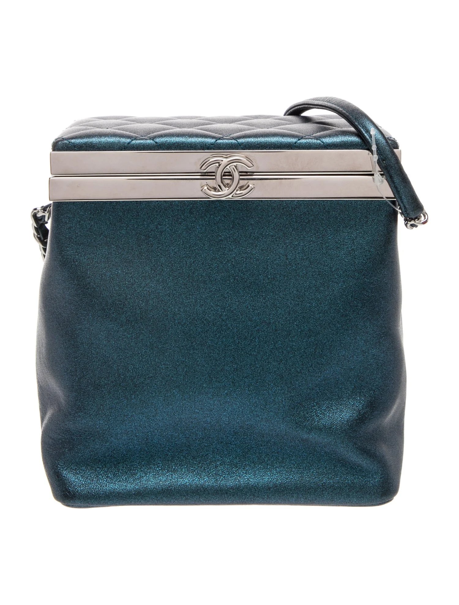 CC Metallic Calfskin Vanity Bag