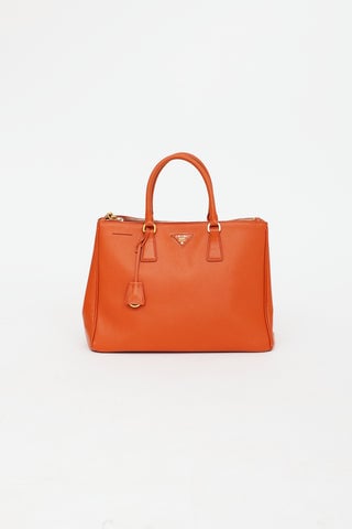 Large Saffiano Double Zip Galleria Bag