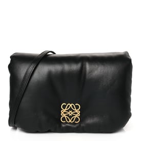 Loewe Shiny Nappa Lambskin Mini Goya Puffer Bag Black