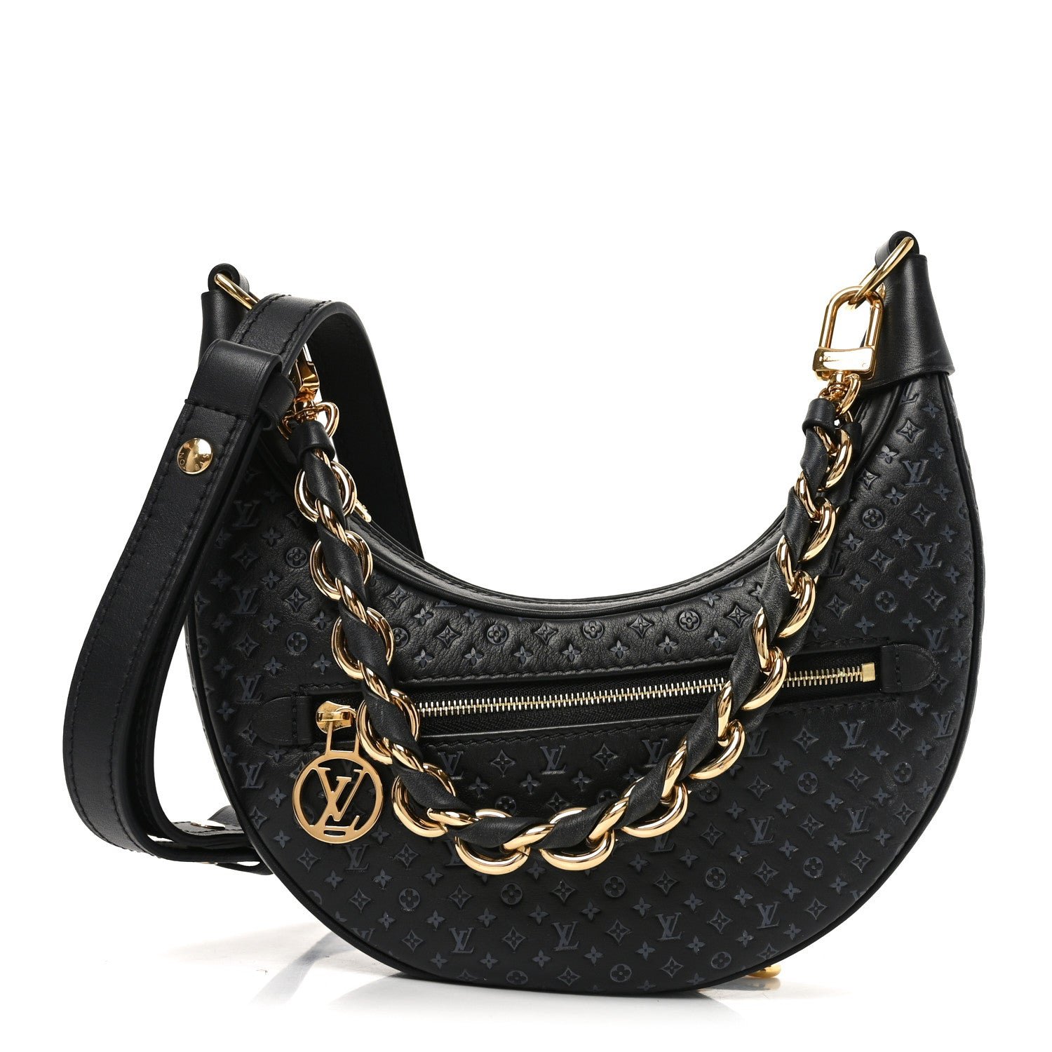 Louis Vuitton Calfskin Embossed Monogram Loop Black