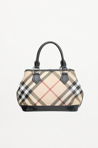 Coated Canvas Check Print Bag