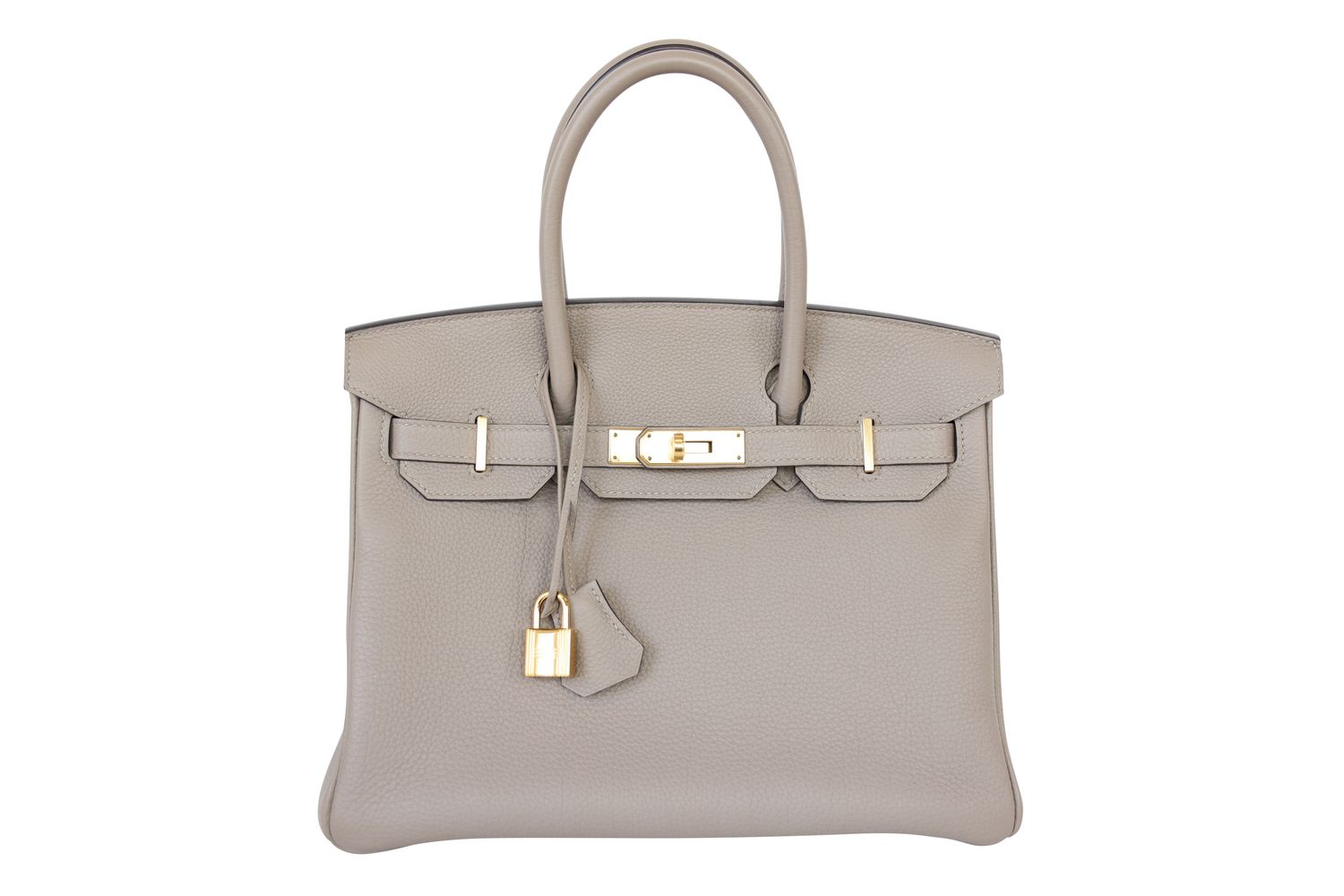 Hermes Birkin 30 Handbag, Gray Gris Asphalt Leather and Gold Hardware, C 2018 Stamp, Preowned in Dustbag WA001