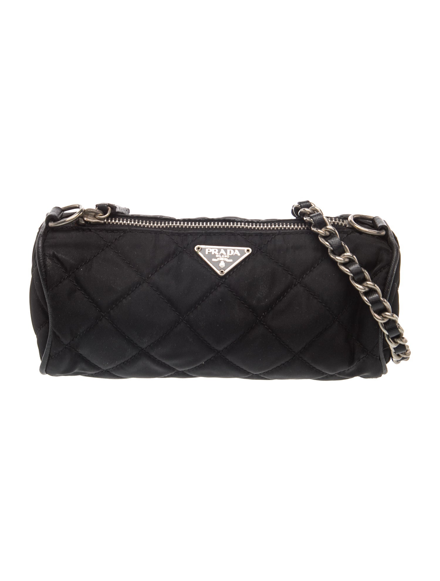 Prada Enameled Metal Triangle Shoulder Bag