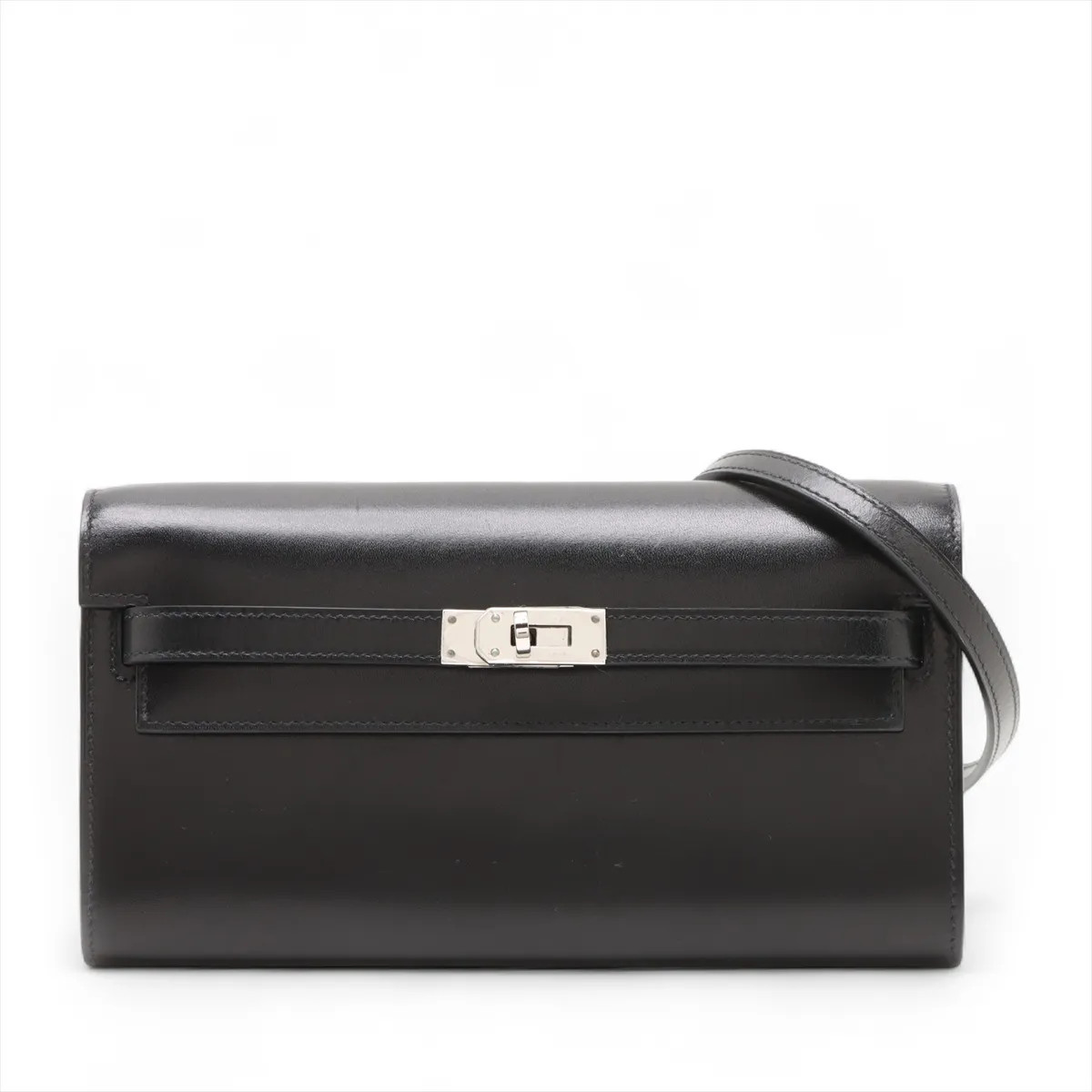 Hermès Kelly Wallet Togo Box calf Black Silver Metal Fittings
