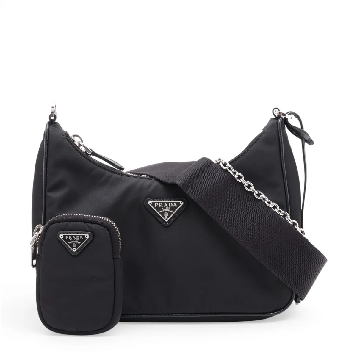 Prada Tessuto Nylon 2 Way Shoulder Bag Black