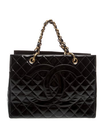 Quilted Patent CC Grand Shopping Tote