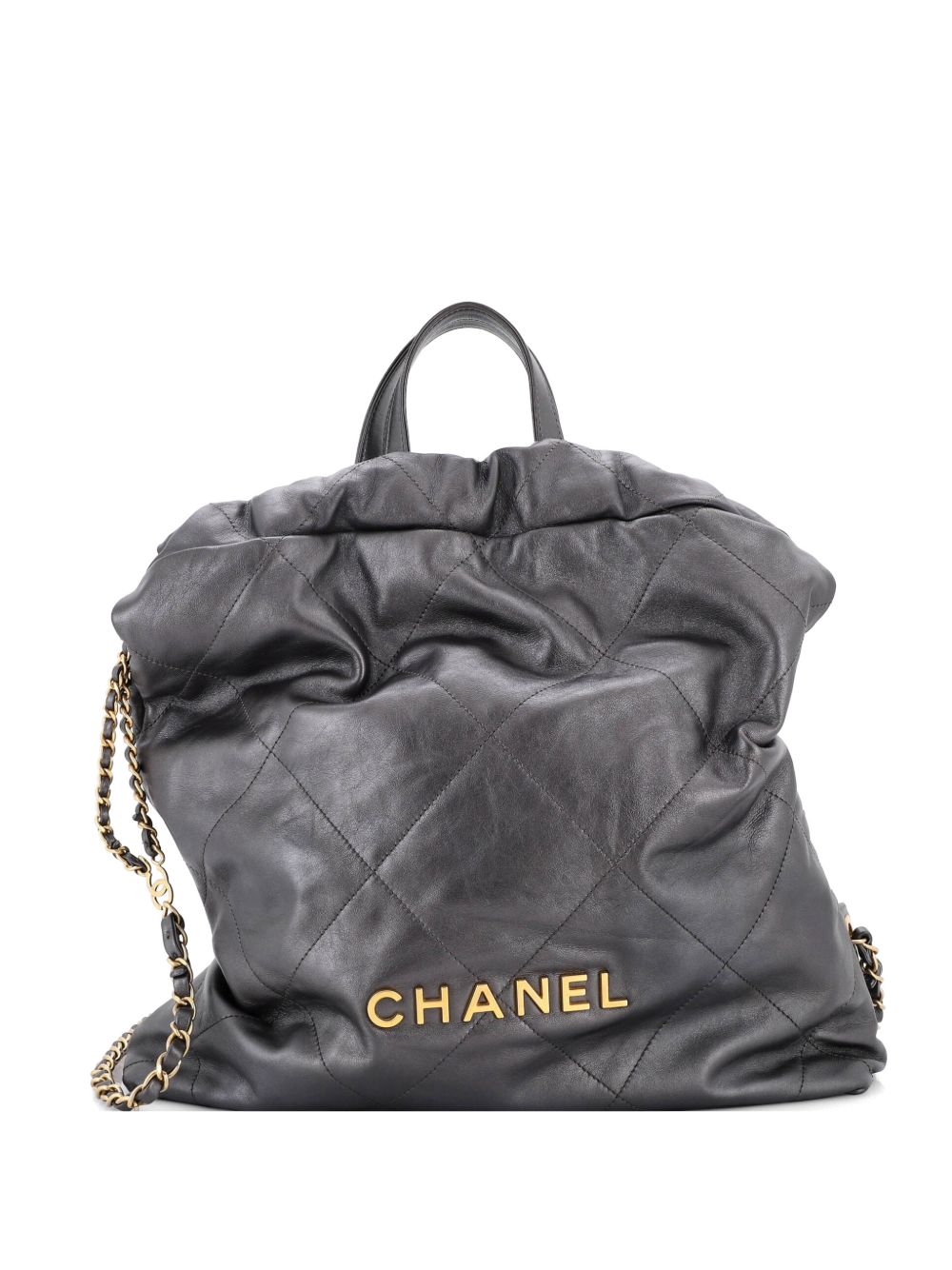 22 Chain Quilted Calfskin Large backpack