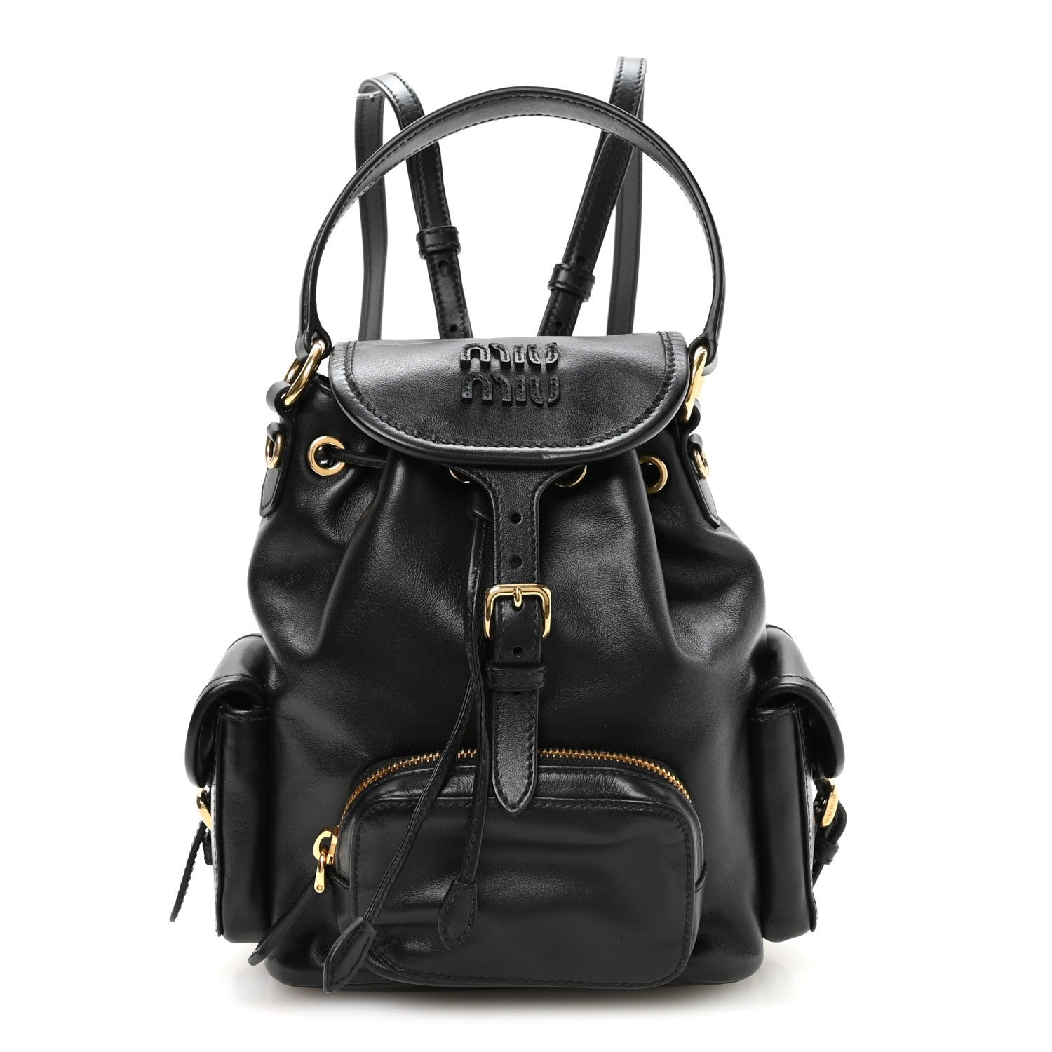 Miu Miu Soft Calfskin Medium Backpack Black