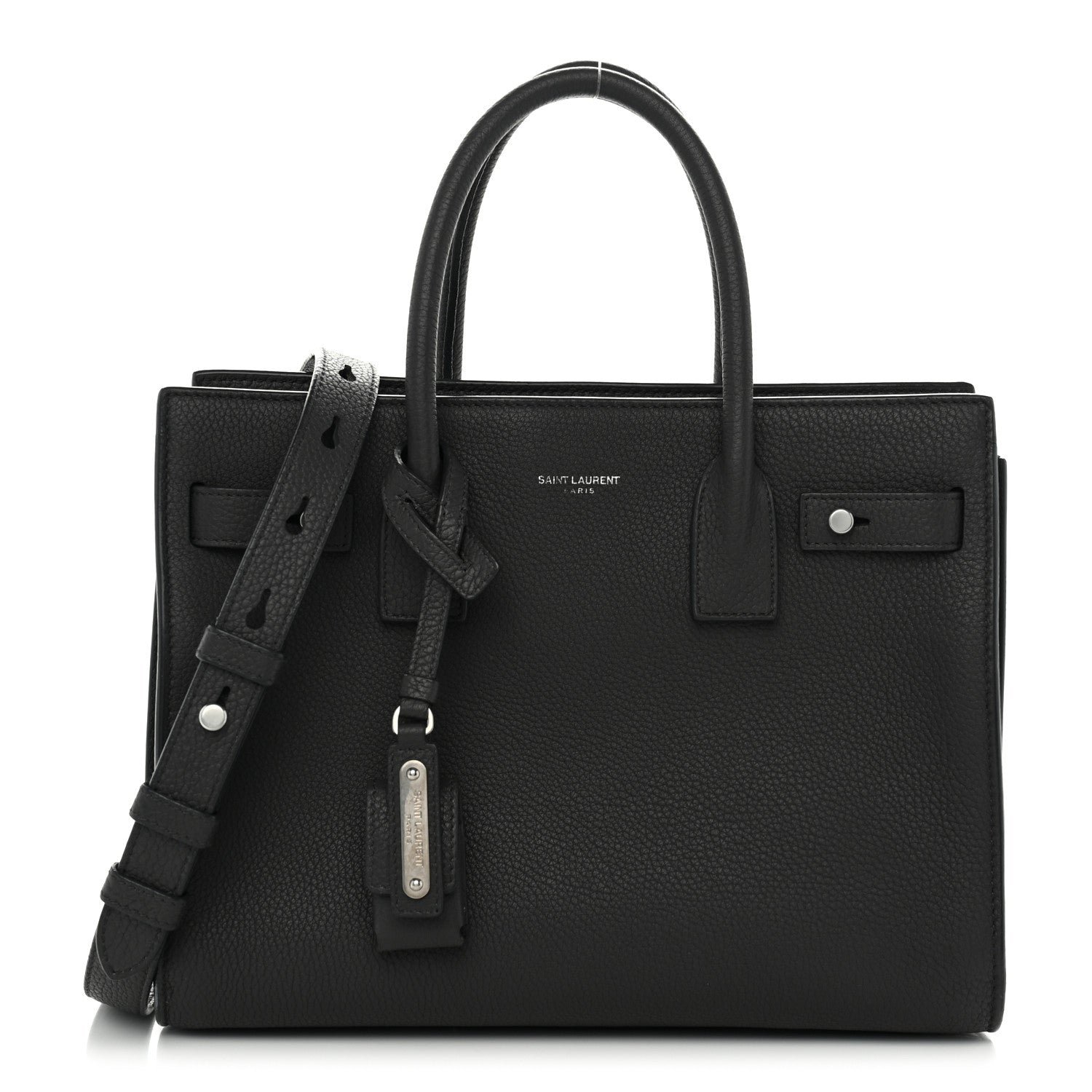 Saint Laurent Grained Calfskin Baby Sac De Jour Souple Asphalt