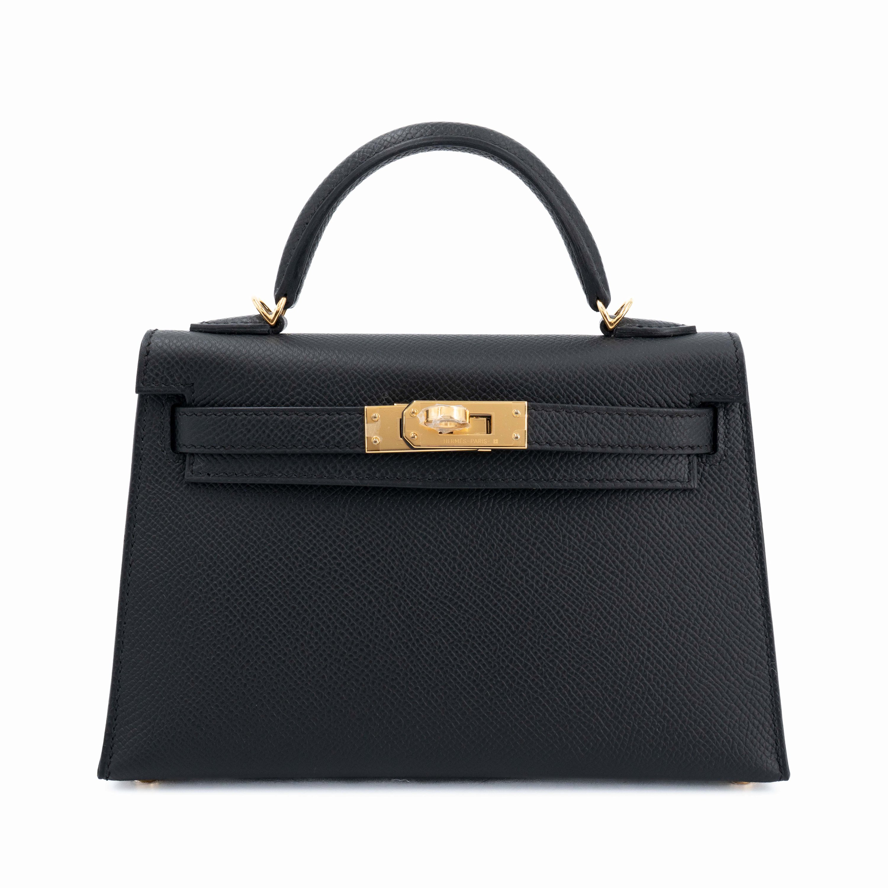Brand New ( Rank N ) HERMÈS Mini Kelly II Noir (89) Epsom Gold hardware K (2025)
