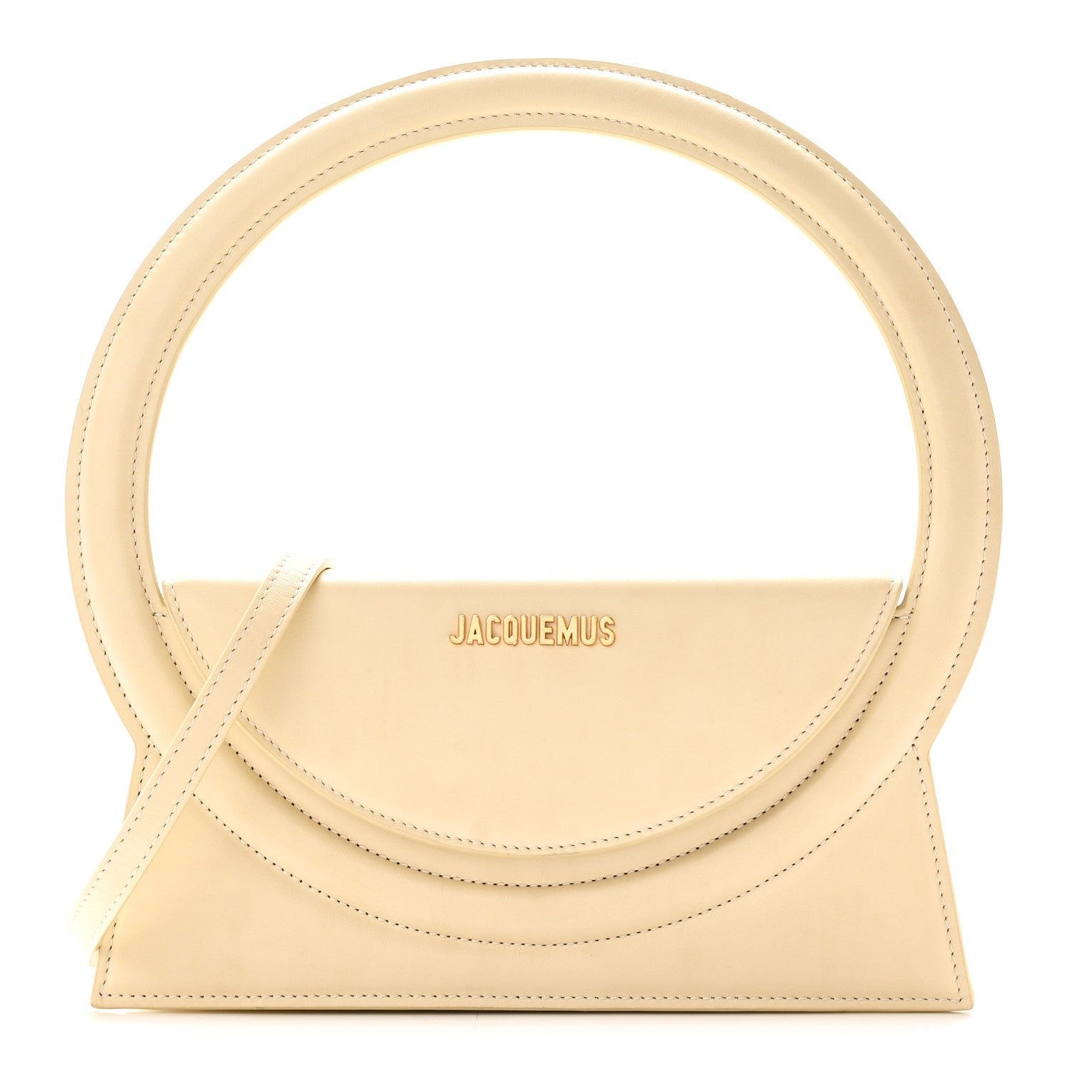 Jacquemus Smooth Calfskin Le Sac Rond Ivory