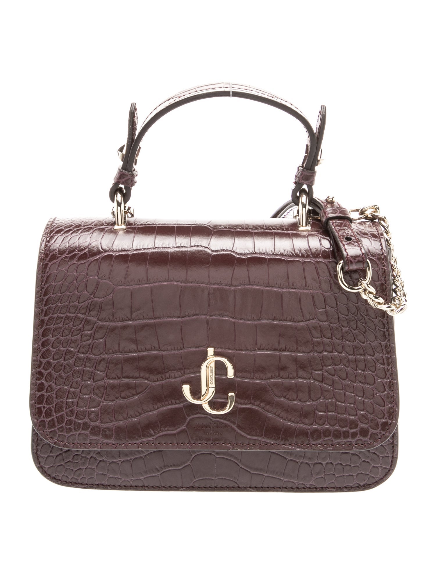 Embossed Leather Top Handle Bag