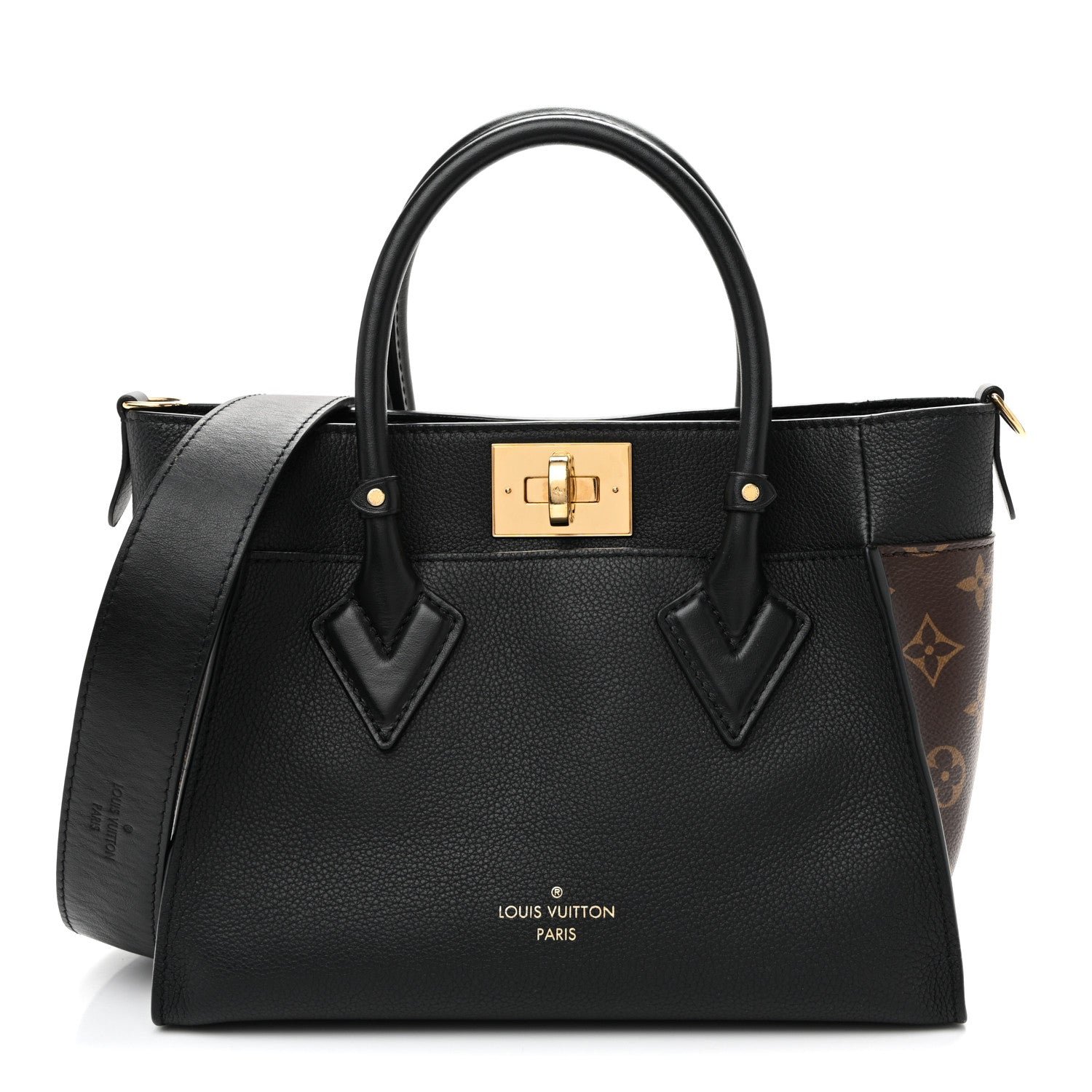 Louis Vuitton Calfskin Monogram On My Side PM Black