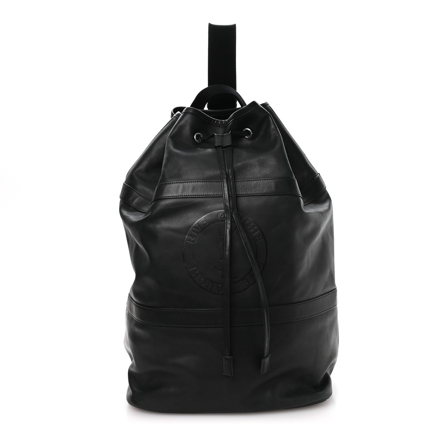 Saint Laurent Calfskin Rive Gauche Sling Bag Black