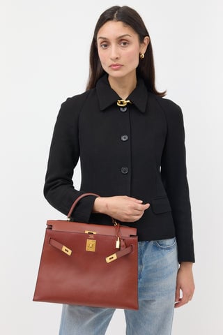 Hermes Vintage Sienne Verso Box Sellier 32 Bag