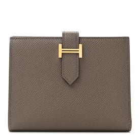 Hermes Epsom Bearn Compact Wallet Etain