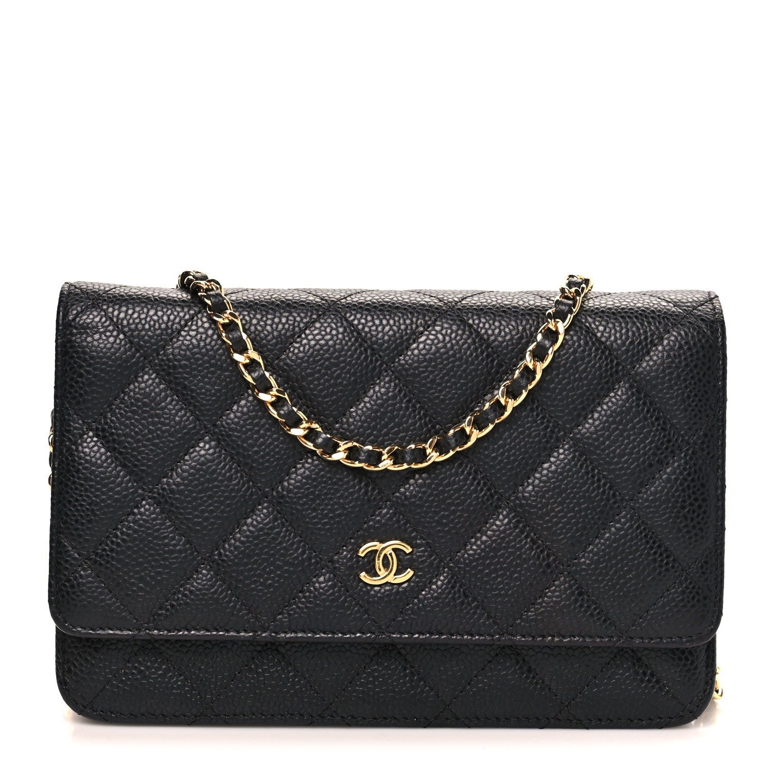 Chanel Caviar Quilted Wallet on Chain WOC Black