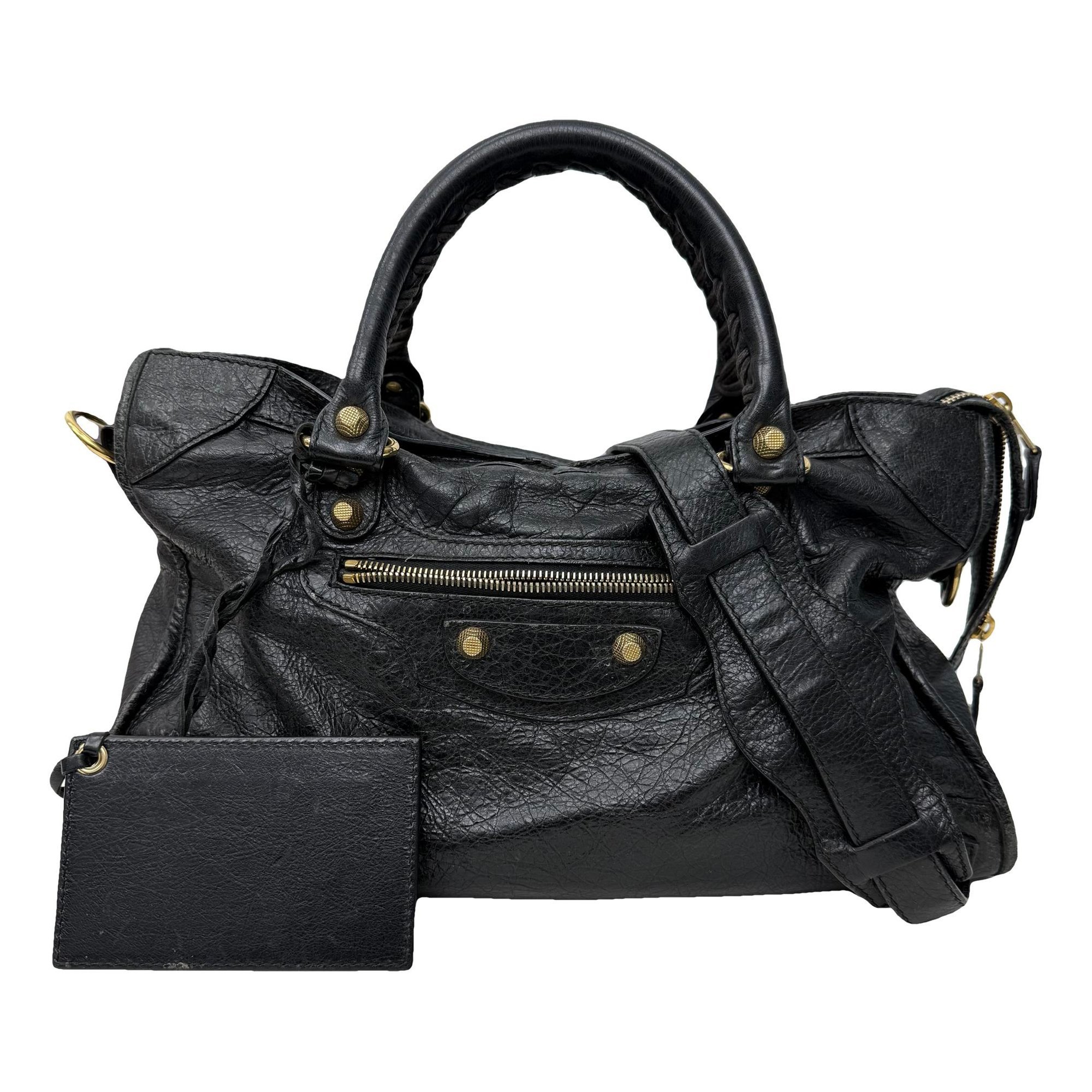City leather handbag