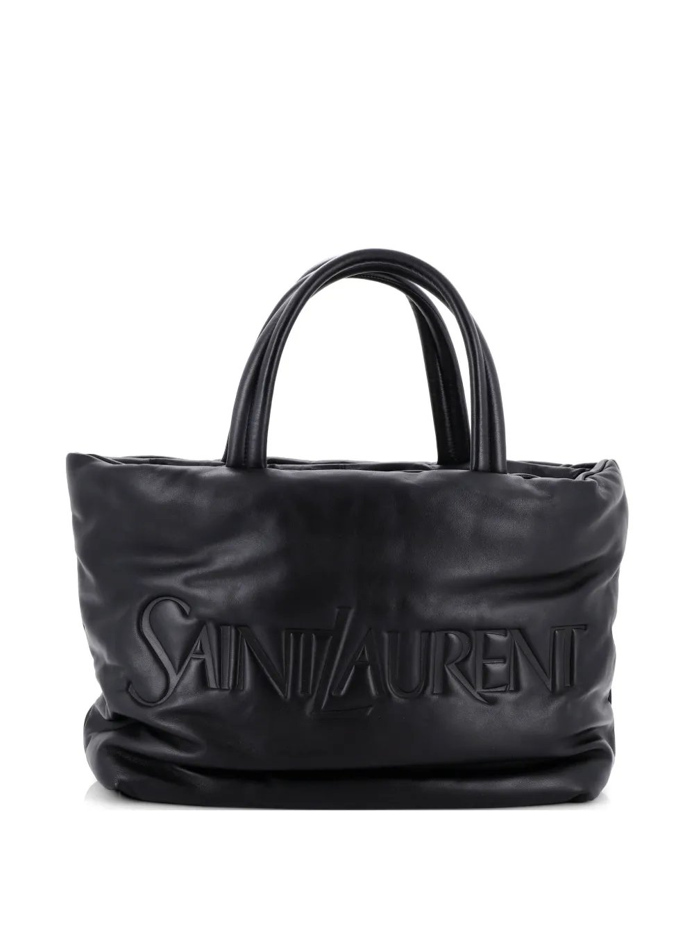 Debossed Logo Padded Leather tote bag