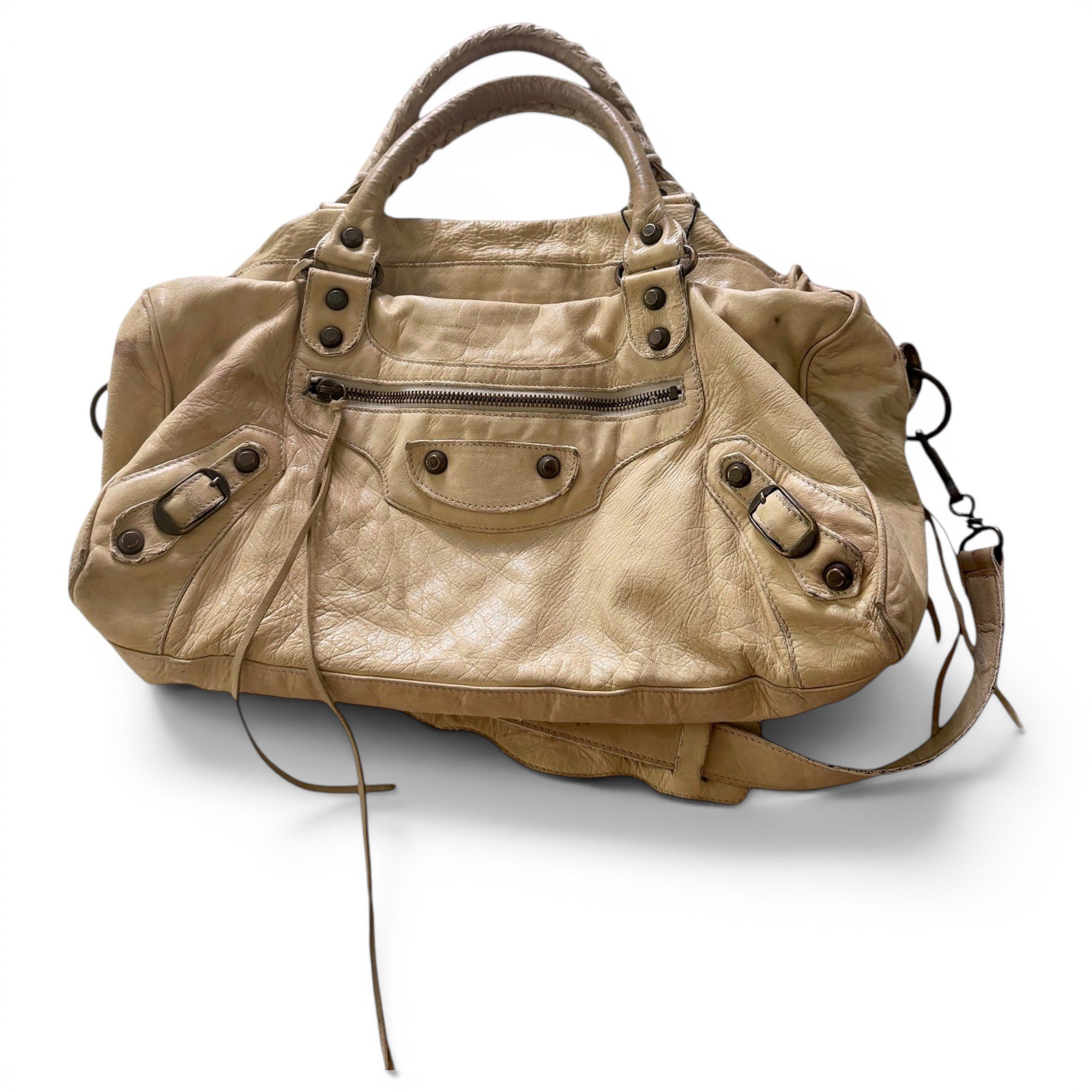 First leather handbag