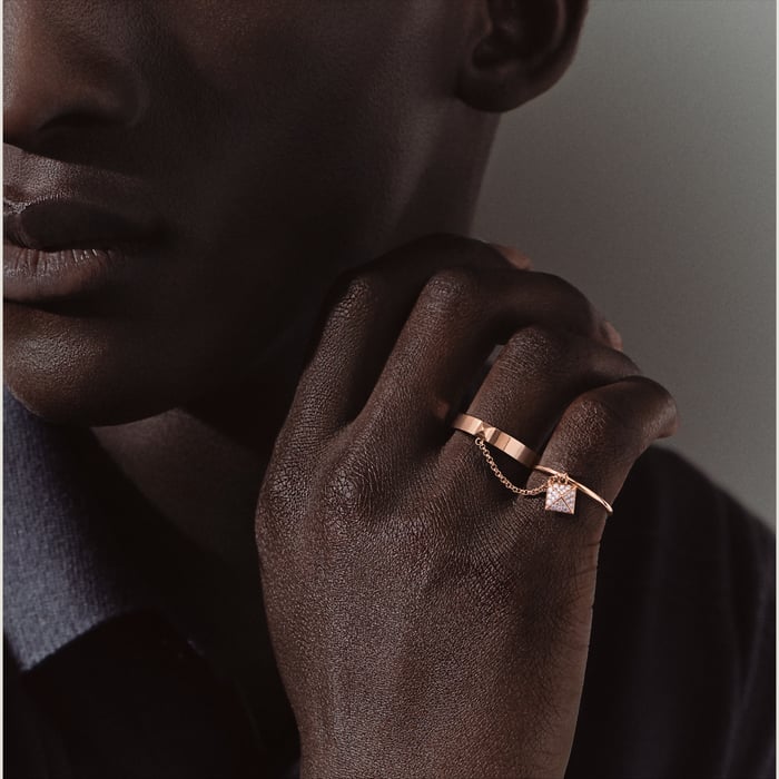 Sans Coloris Hermès Clou d'H Double Ring