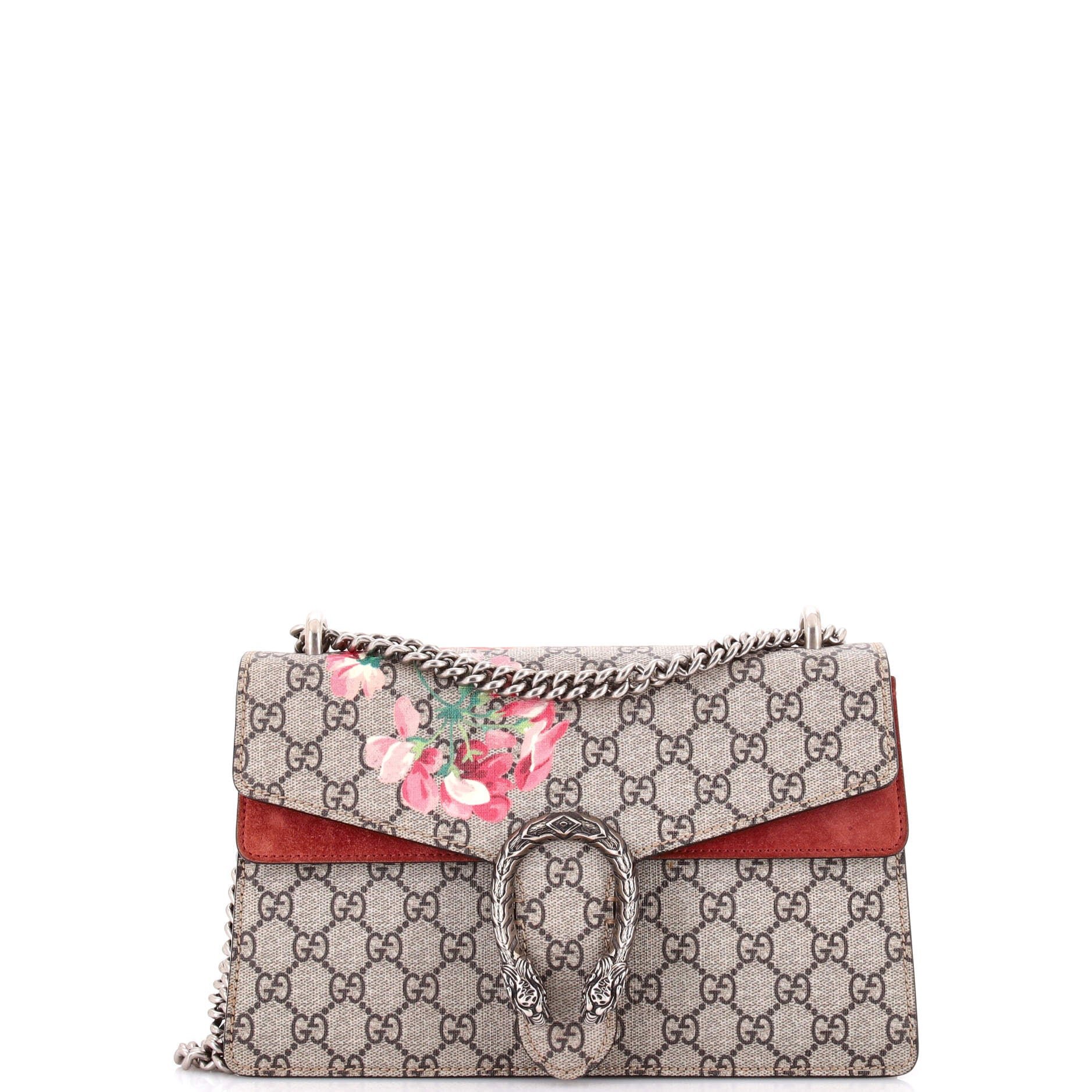 Dionysus Bag Blooms Print GG Coated Canvas Small