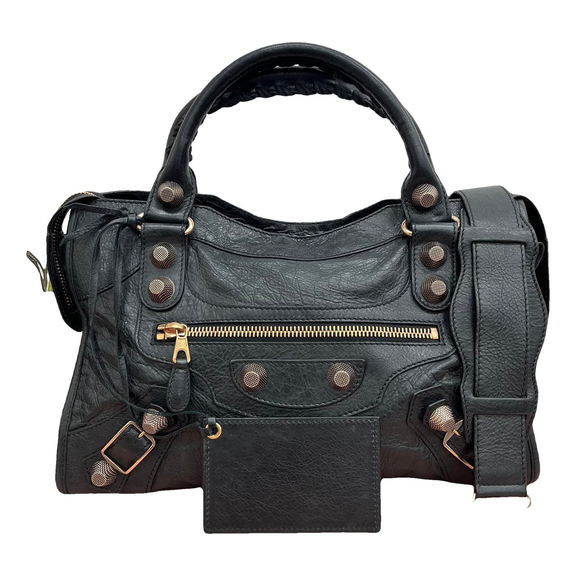 City leather handbag