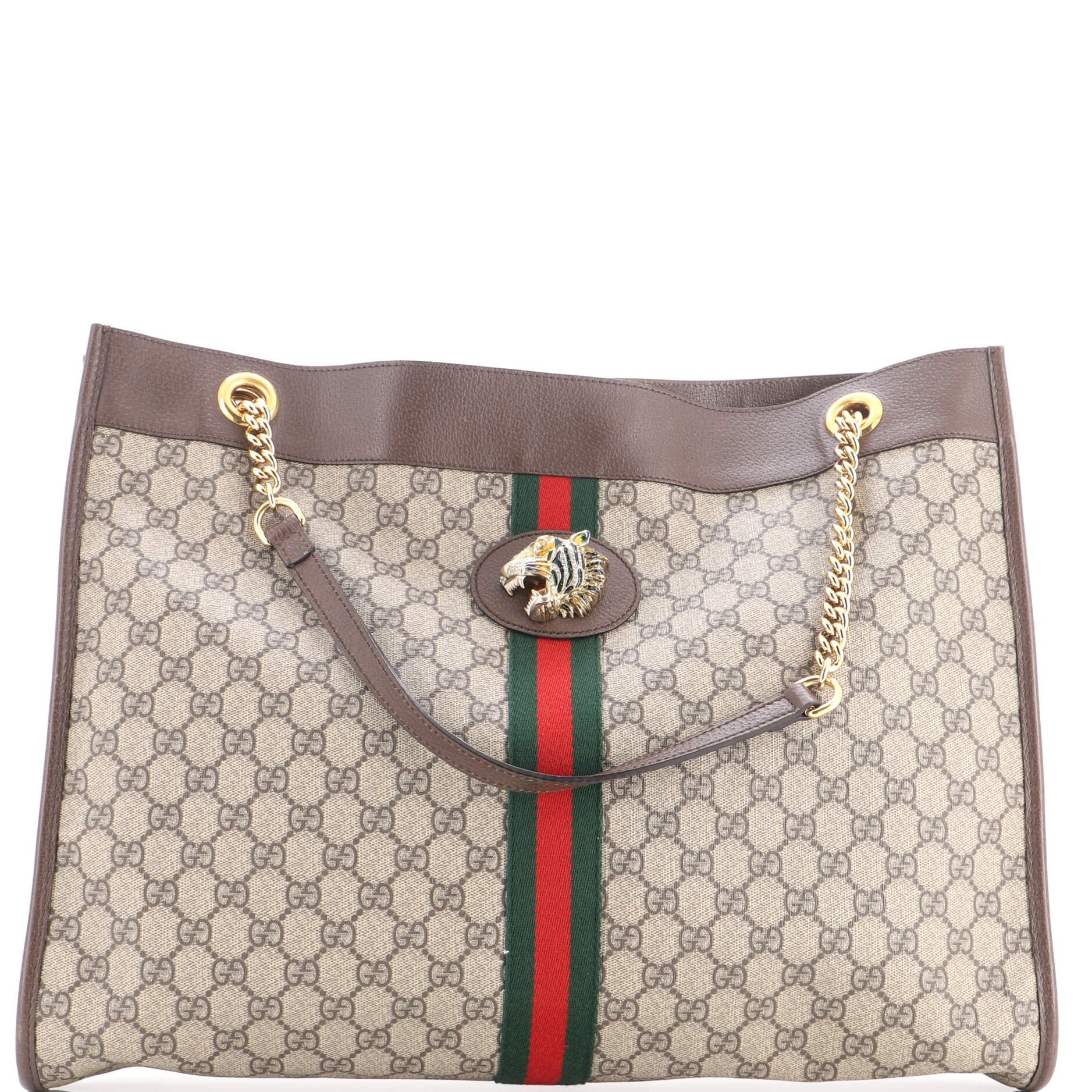 Rajah Chain Tote GG Coated Canvas Large