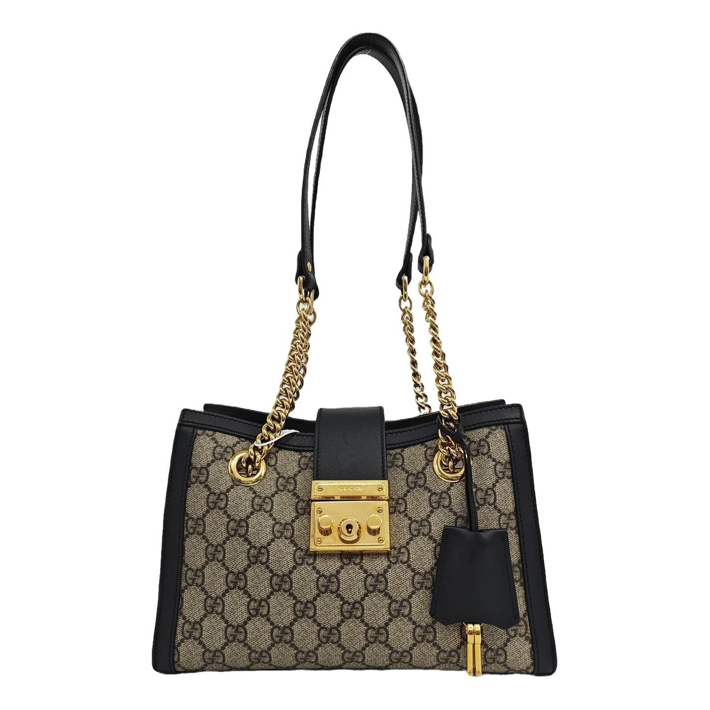 Padlock leather handbag