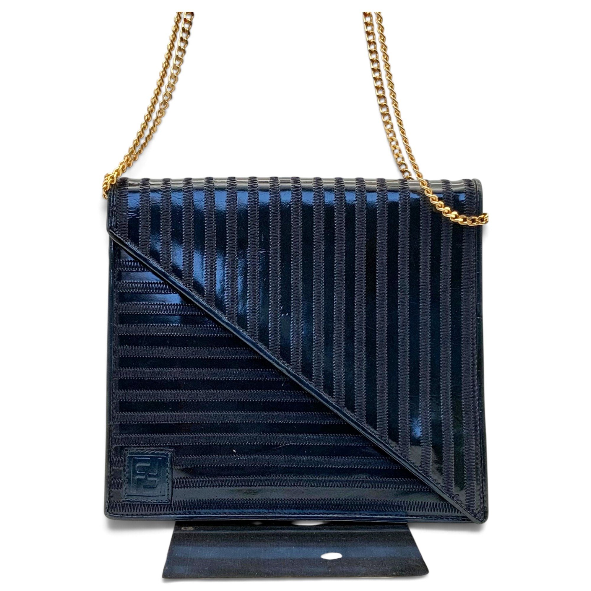 Patent leather clutch bag
