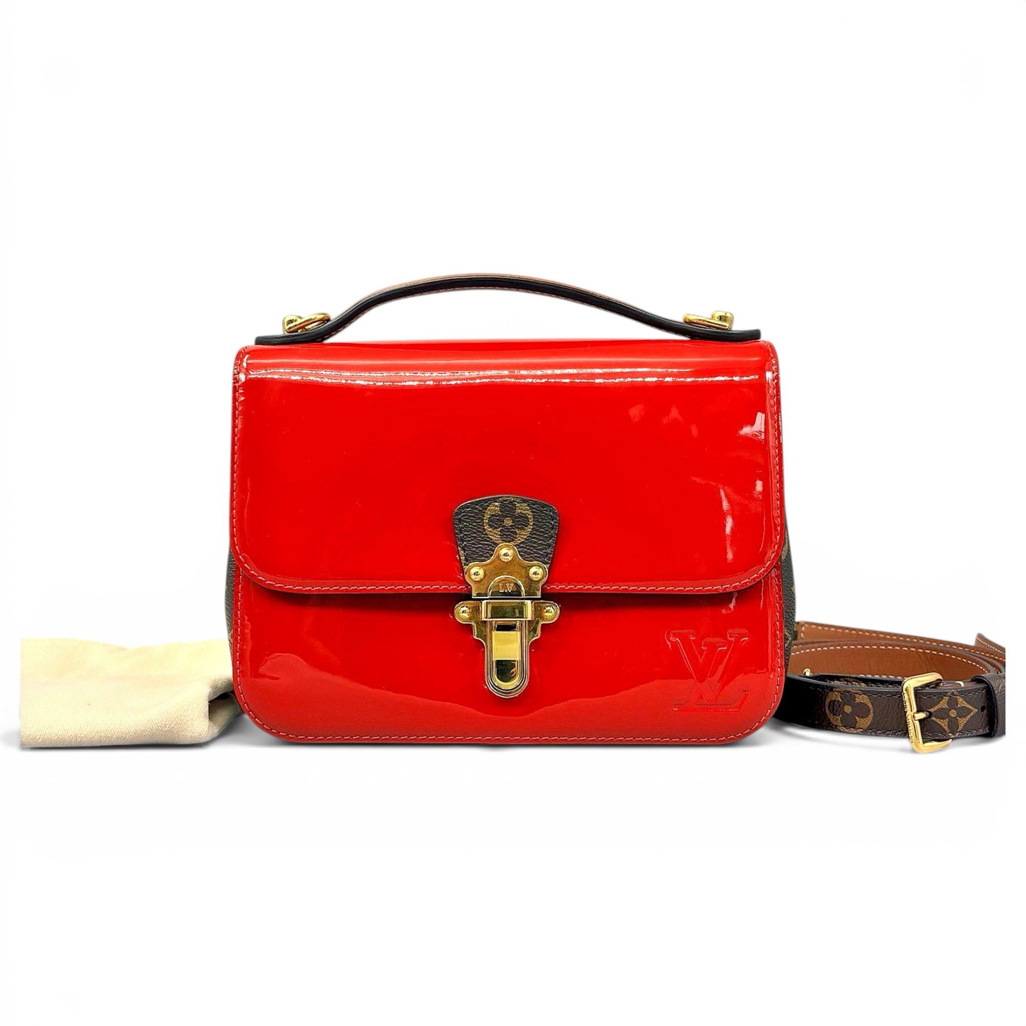 Cherrywood patent leather crossbody bag