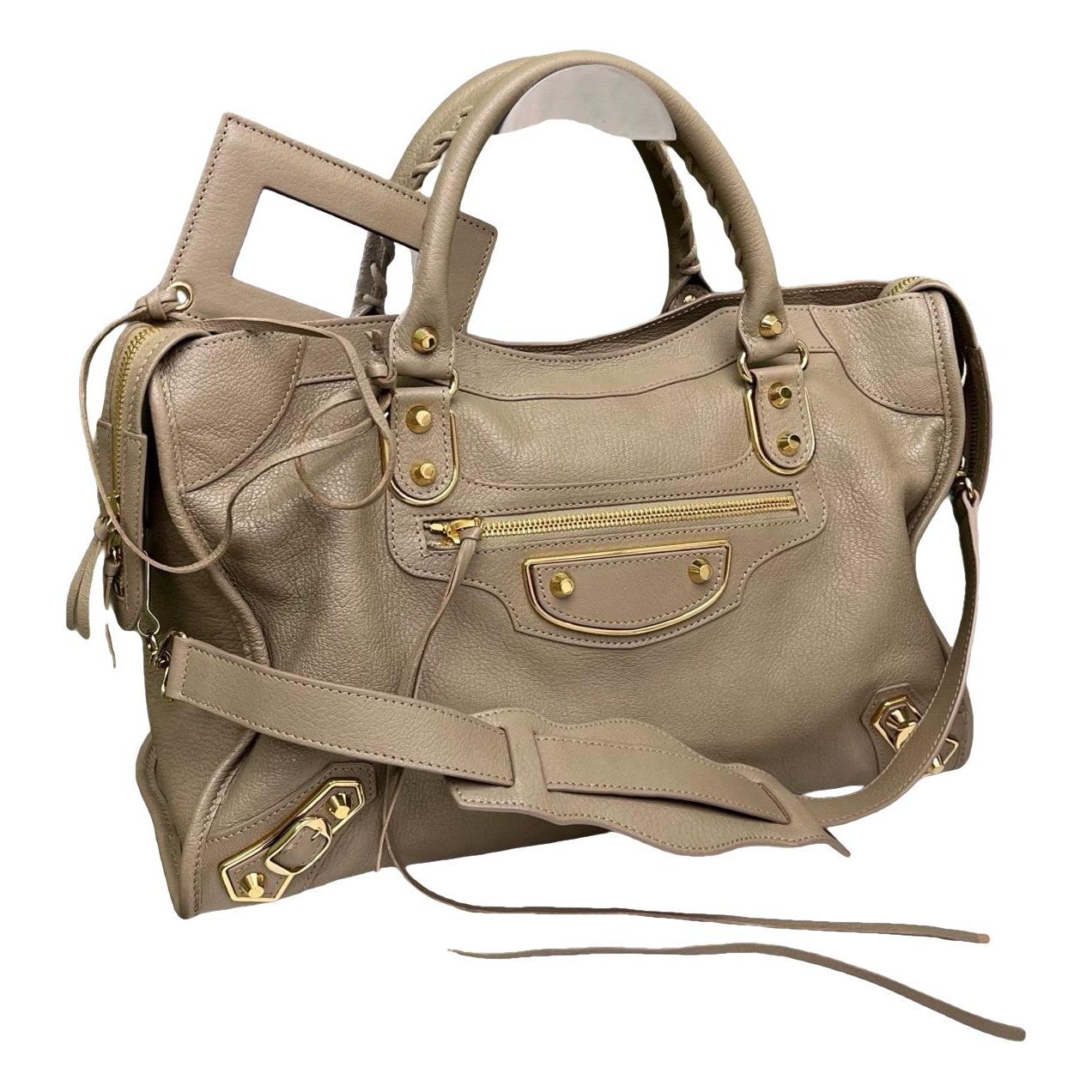 City leather handbag