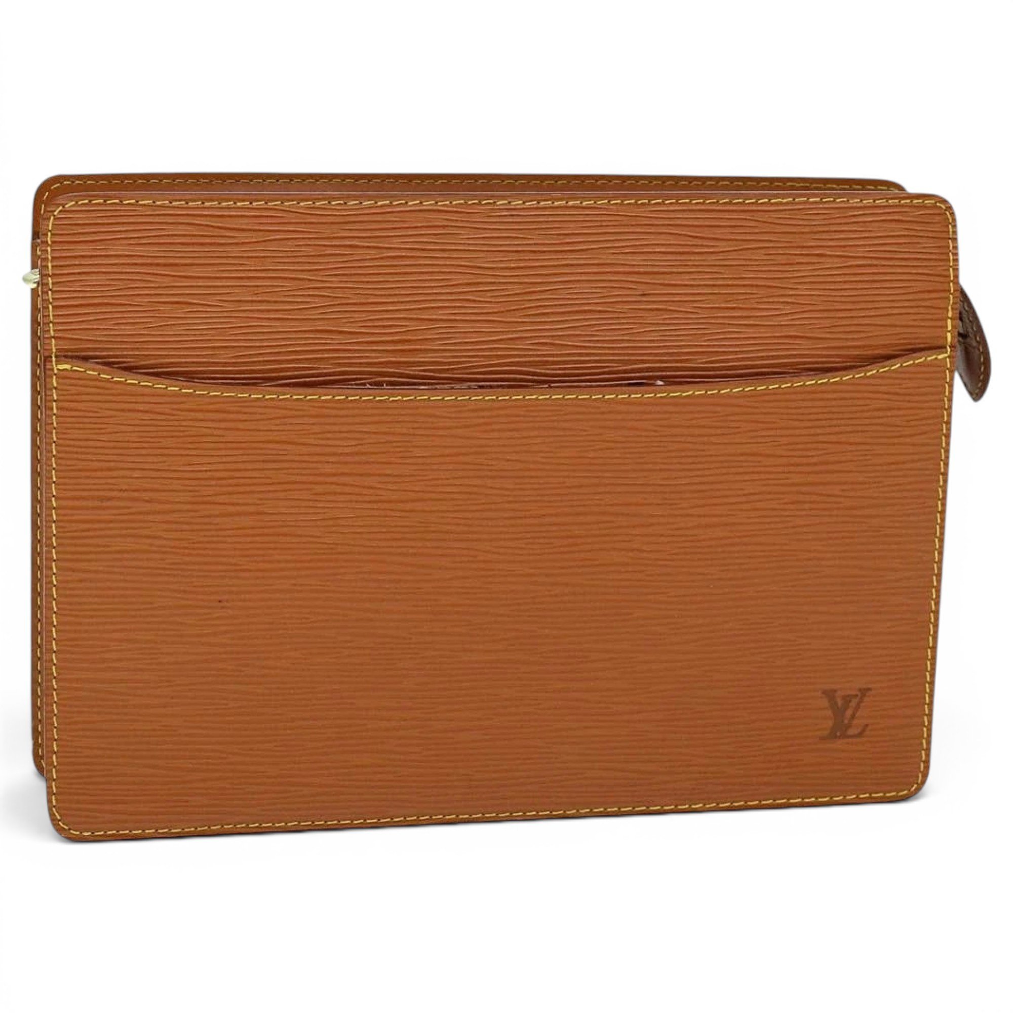Leather clutch bag