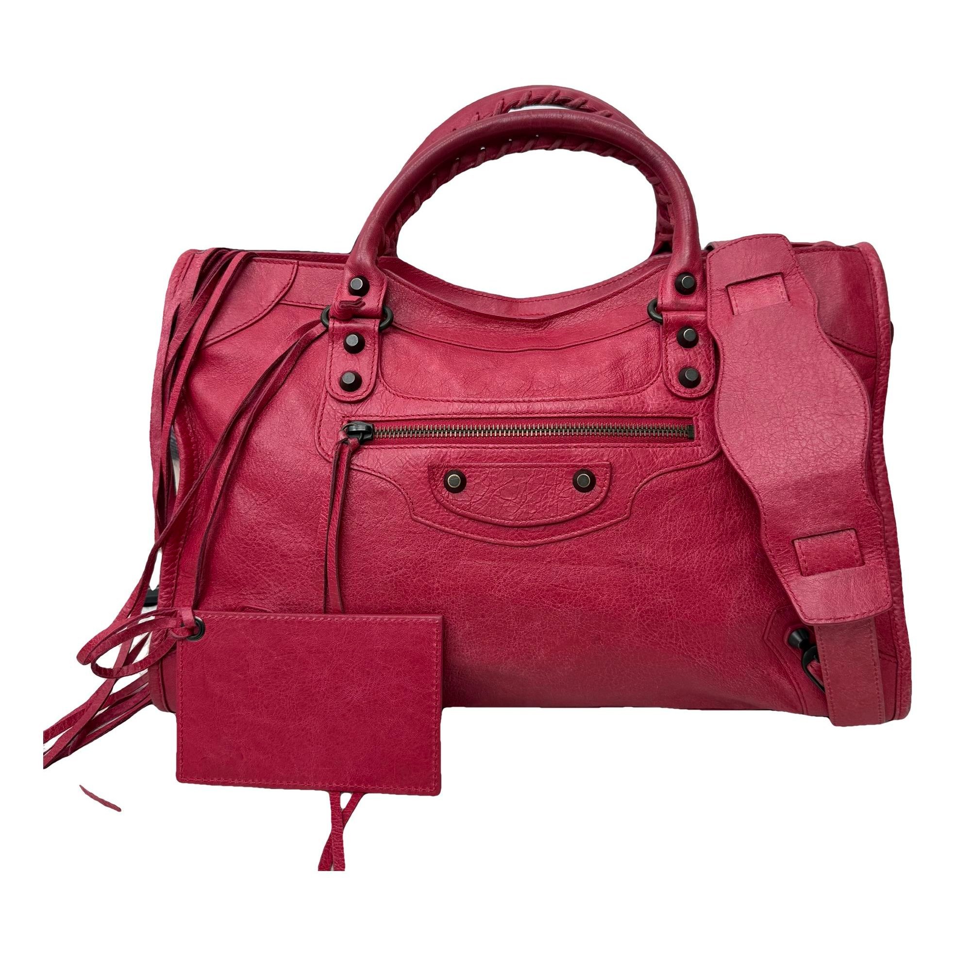 City leather handbag