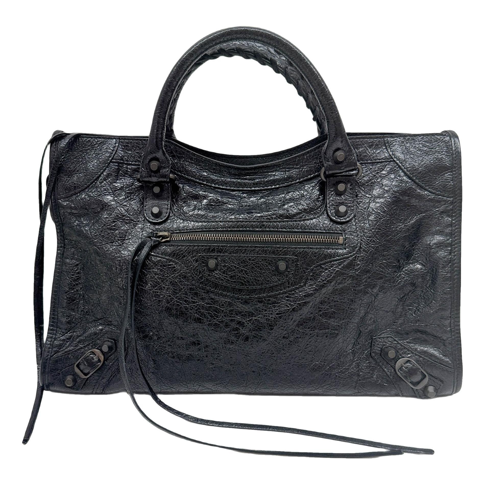 City leather handbag