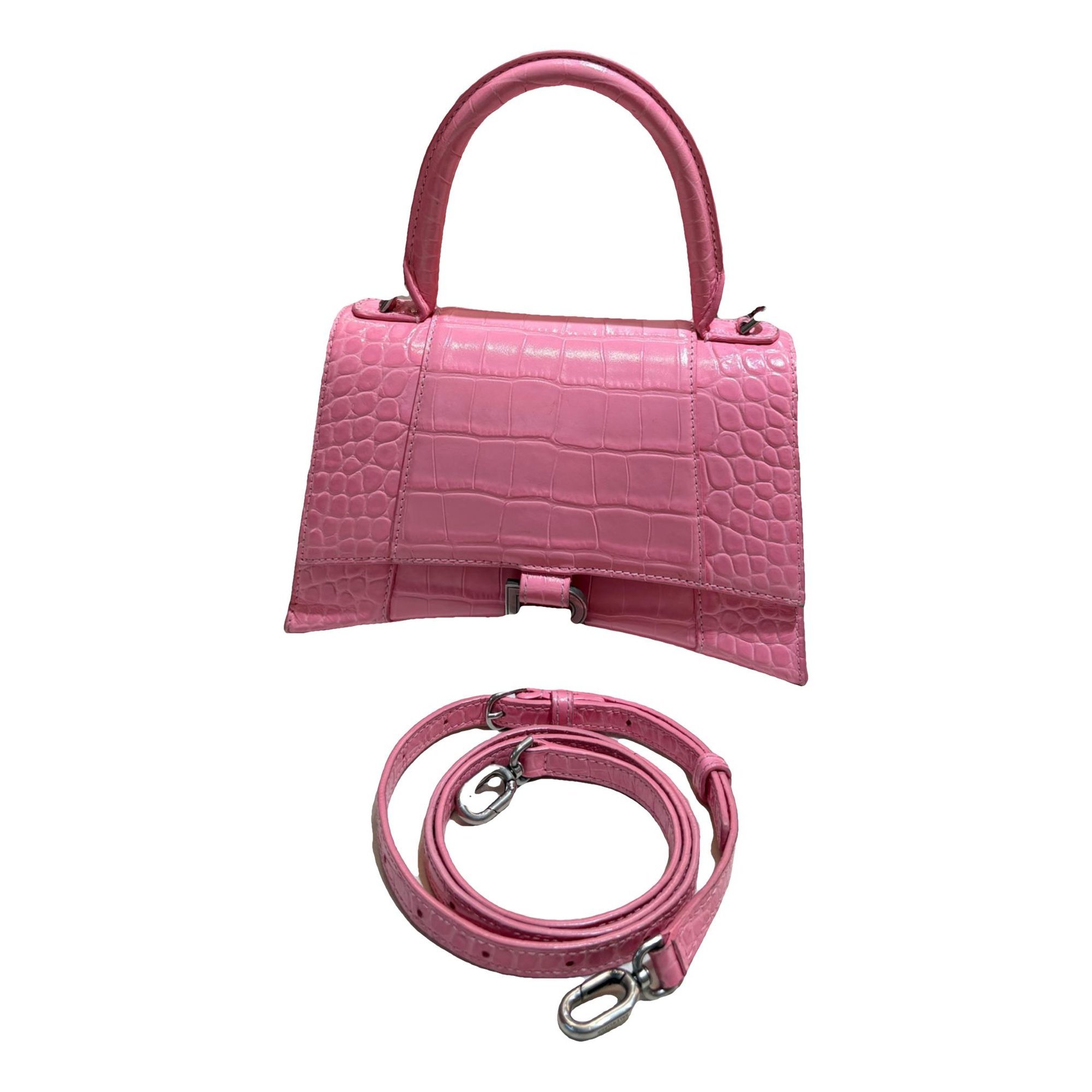 Hourglass leather handbag