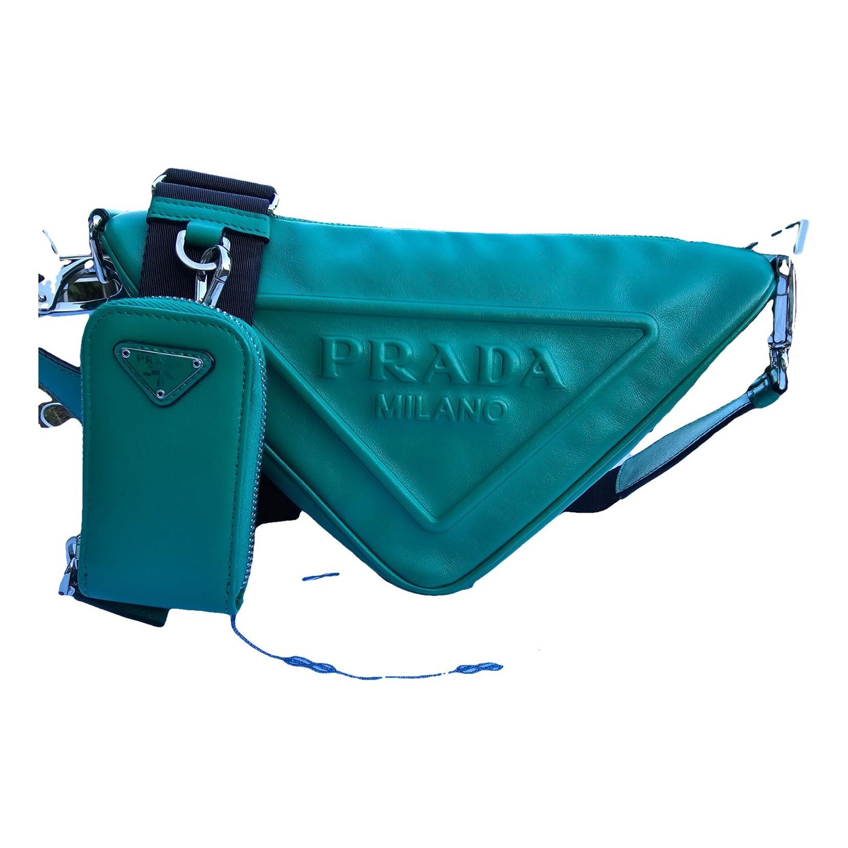 Triangle leather handbag